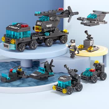 乐高(lego)军事系列积木玩具警察飞机小颗粒拼图男孩儿童拼装 特警车