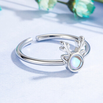 2022新款儿童戒指小孩首饰水晶独角兽小女孩钻石钻戒女童仿真宝石公主