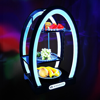 ktv果盘酒吧果盘创意三层四格六格蛋形发光果盘架零食水果小吃盘定制