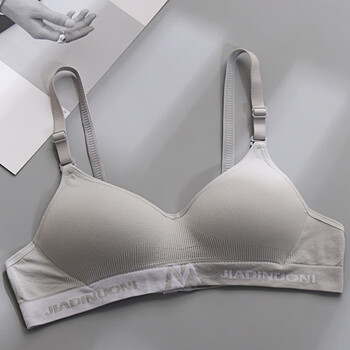 无钢圈少女a罩杯小文胸初高中女学生内衣1617岁银灰色3270ab通用罩杯