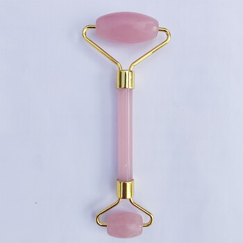 玉石按摩滚轮脸部美容按摩爱心形面部刮痧树脂粉色滚轮1个