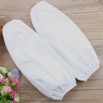 厨房白色防水防油套袖食品厂pvc 软膜劳保袖套套袖 加大防水款一双