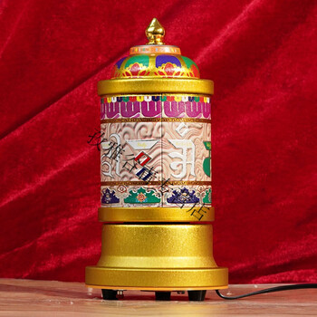 小多吉观音莲师自在电动转经轮供奉摆件佛教转经筒语音 百字明佛曲款