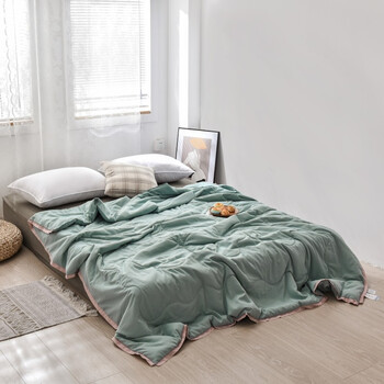 远嘉妮艾草纤维驱蚊夏凉被 整张羽丝棉 功能被子轻薄亲肤 绿.