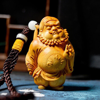 钟馗摆件搬新家送礼乔迁礼物实用轻奢sela黄杨木钟馗雕刻手把件随身