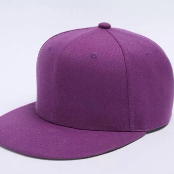 棒球帽街舞平沿帽韩版潮人时尚嘻哈帽潮流遮阳帽光板紫色均码可调节
