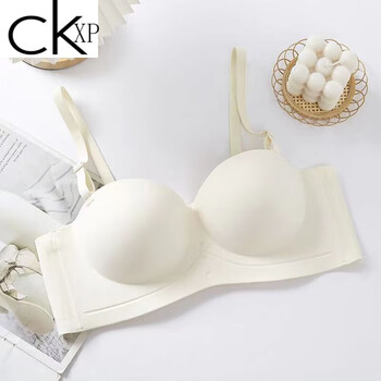 ckxp无痕半杯型内衣女小胸显大聚拢加厚性感无钢圈一片式收副乳文胸罩