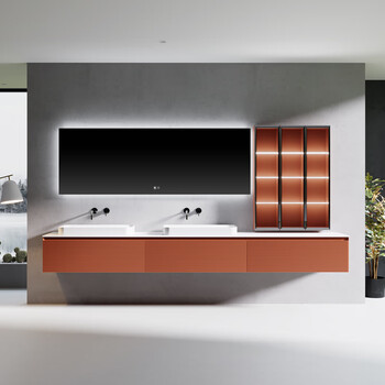 玫瑰岛(rosery)人造石洗手盆卫生间组合轻奢浴室柜大空间抽屉柜壁挂式