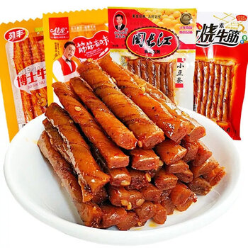 周长江小豆条辣条5毛钱麻辣豆筋小包校园红烧素牛筋儿时怀旧混合牛筋