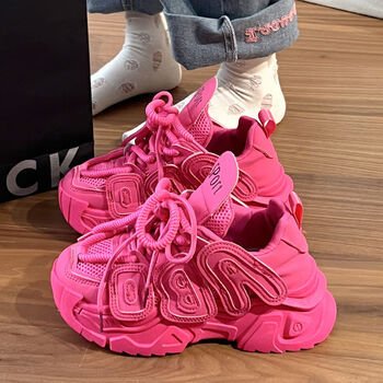 huanqiukids环球大东防厚底老爹鞋女2024夏季新款网面透气百搭休闲