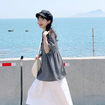 吟咛夕夏天日杂风穿搭女通勤打工人套装女学生韩版宽松文艺复古polo领