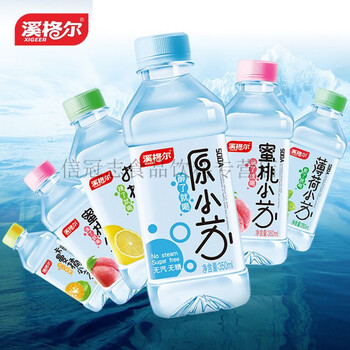 溪格尔苏打水350ml×24瓶无气弱碱苏打水尿酸降果味苏打水饮料 【24瓶