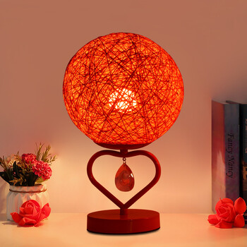 黛惑 婚庆台灯结婚卧室婚房床头灯新娘新婚礼物红色圆球陪嫁灯长明