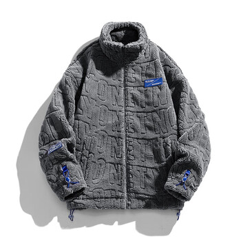 羽绒服男士保暖休闲外套宽松羊羔毛短款加厚保暖羔绒外套男情侣款宽松