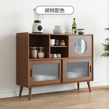 冬巢北欧简约榉木餐边柜餐具柜全实木创意茶水柜储物柜日式家用边柜