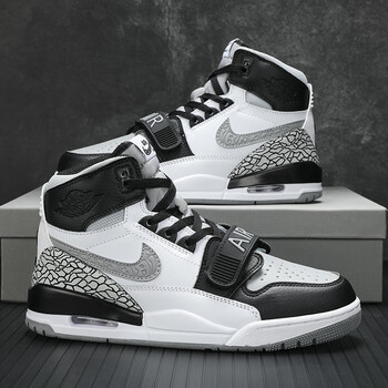 新款莆田aj高帮男鞋联名米白蓝男款鞋子2023款dunk运动篮球鞋灰白黑41