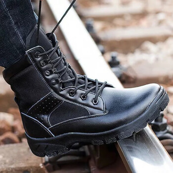 军训鞋爬山靴户外春秋冬季真牛皮超轻作战靴男工装作训靴女羊毛保暖