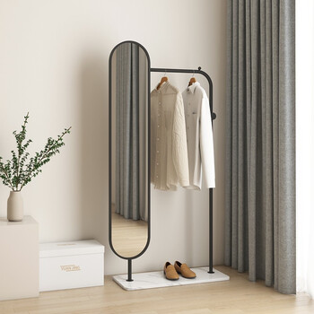 铁三代tsd穿衣镜落地简易家用小户型卧室玄关全身镜子多功能衣帽架