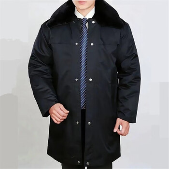 戌卫加厚棉大衣保安大衣冬季男中长款防寒保暖执勤羊剪毛款内胆可拆xl