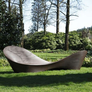 达私家居意大利进口magisfol现代北欧简约创意休闲椅户外长椅棕色户外