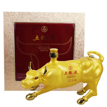 五粮液52度浓香型白酒十二生肖纪念酒祝君财气如牛生肖牛年纪念酒500