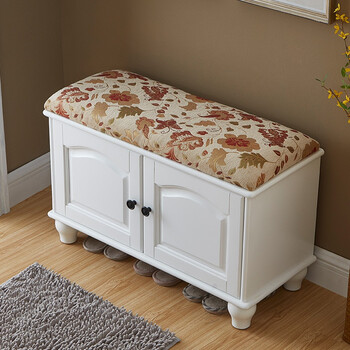 luoxi实木换鞋凳欧式实木换鞋凳进门可坐式鞋柜玄关穿鞋凳试鞋凳家用