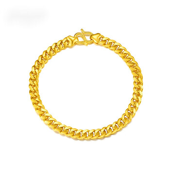 逸珀古巴手链9999时尚简约亮面环环相扣男士手链金古巴链金重约1460克