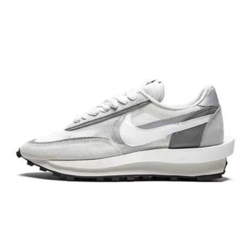 sacai ldwaffle解构灰白黄绿跑步鞋 bvo073-100 灰白 _【官方】nike