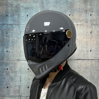 头盔漫步者巡航男女全盔头灰四季轻便式3c认证 水泥灰茶镜(送透明镜片