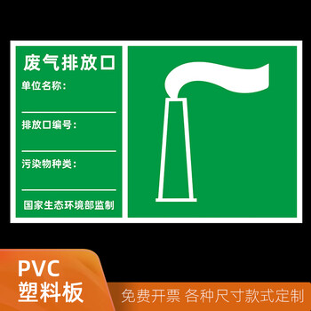 刘不丁废气排放口标识牌排污口污水雨水环保排气筒一般固体废物雨污水
