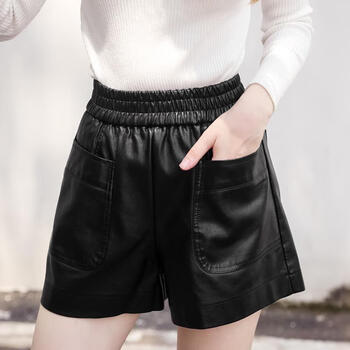 桑晴皮裤女秋冬装韩版纯色百搭胖mm200斤高腰外穿时尚潮流黑色大码l95