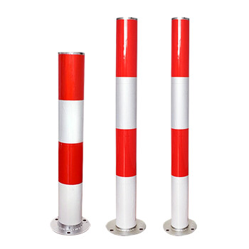 TULX 钢管警示柱路障柱镀锌管反光路桩道路防撞柱隔离柱道口标立柱路桩 法兰式114*750*1.5MM