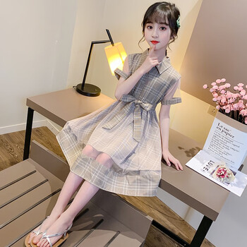 萱莉莉女大童连衣裙夏款洋气10岁小女孩裙子儿童公主裙薄款童装女童