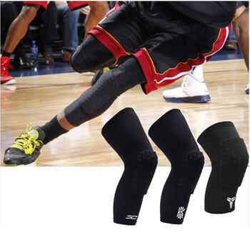 篮球护膝蜂窝状防撞护膝护腿欧文运动护膝男女排球夏季薄款 单只短款