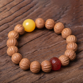 ss娜曼莲小核桃手串 小南瓜小土豪猴头核桃手串文玩朱砂百香金刚秋子