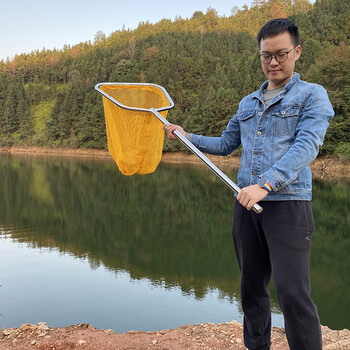 不锈钢抄网加厚一体捞鱼网超结实打鱼鱼捞渔具网兜抄鱼网大号定制12m