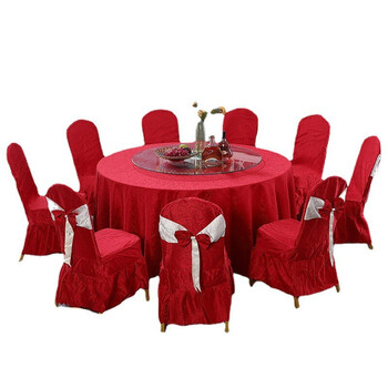 言梓酒店宴会桌椅大圆桌饭店宴会台pvc折叠餐桌餐桌椅 80公分玻璃转盘