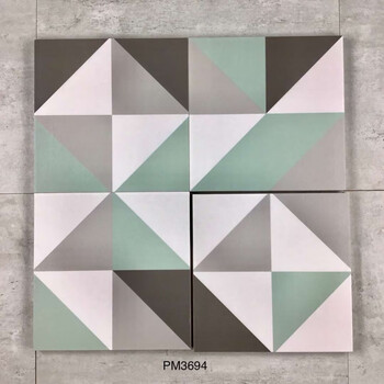 地中海蓝色布纹花砖300mm西班牙几何拼花瓷砖混铺墙地砖花片200mm pm3