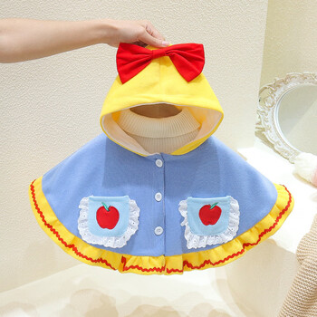 萌恬声婴儿披风斗篷冬款加绒加厚保暖外出新生儿宝宝外套防风抱被小