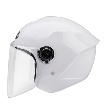 电动车头盔成人四季通用通风冬季保暖男女摩托车安全帽021白色透明镜