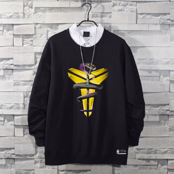 淘跃taoyue卫衣男nba纪念黑曼巴签名科比24号印花运动休闲风圆领棉t恤