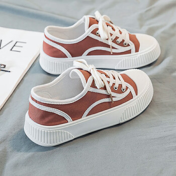 迈沃克帆布鞋女款2024年新款春秋季潮ins百搭鞋厚底休闲布鞋小众运动