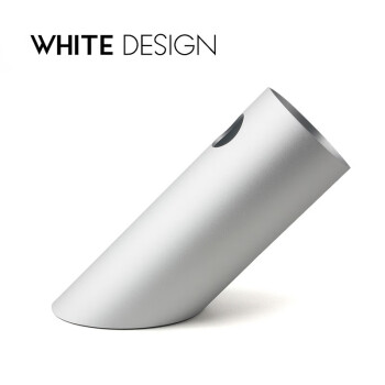 White Design创意金属倾斜铝合金圆柱笔筒简洁桌面收纳办公室文具 银色