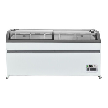 超市岛柜冷冻展示柜速冻雪糕柜冰箱海鲜水饺猪肉冷冻柜商用卧式冰柜