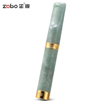 正牌ZOBO翡翠（A级）清洗型微孔过滤粗中细三用烟嘴套装ZB-371-1 金色