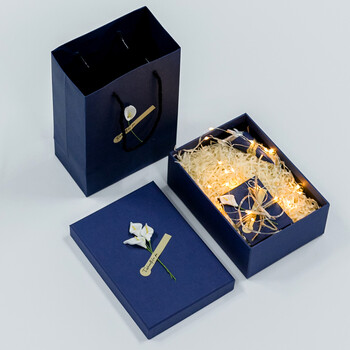 礼品盒子大号精致简约创意ins风小礼盒空盒口红生日礼物盒包装盒 蓝