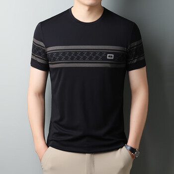 sportsday海澜之家莫代尔套头短袖t恤男2024夏季新款圆领韩版中年爸爸