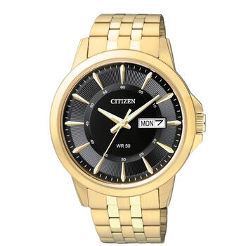 西铁城(citizen) stainless steel 1 black dial 男士商务风手表 黑