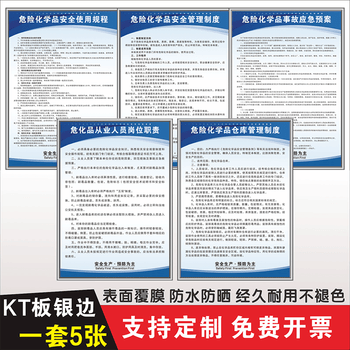 危险化学品管理制度危化品仓库保管员职责安全操作消防预案标识牌 危