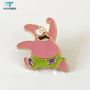 海绵宝宝派大星胸针恶搞趣味个性动漫徽章包包衣服配件 奔跑的派大星